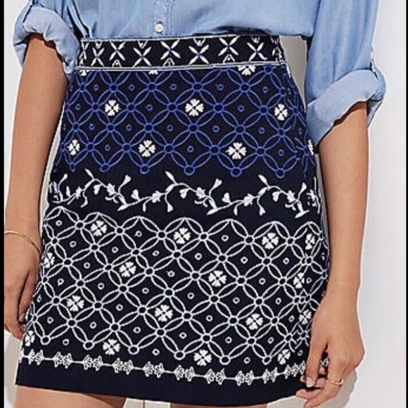 LOFT Embroidered High Waist Mini Skirt - Picture 4 of 4